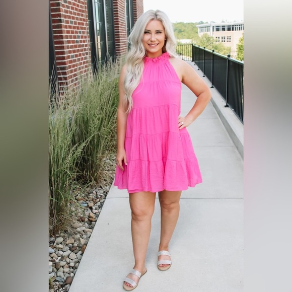 Pinkblush halter tiered dress nwot - Picture 4 of 7